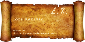 Locz Kazimir névjegykártya